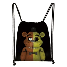 Five Nights At Freddy's Freddy Chica FNAF 3D Cartoon Kids Drawstring Backpack Shopping School Traveling Party Bags Gift