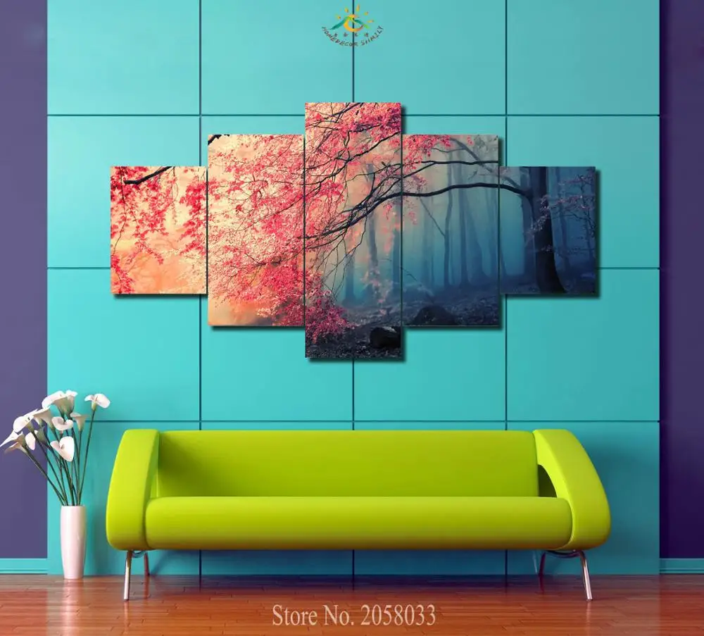 

3-4-5 Pieces Beautiful Autumn Tree Modern Wall Art Pictures HD Printed Canvas Painting Modular Pictures HD Paints for Home Decor