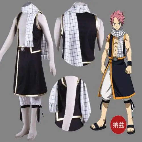 FAIRY TAIL Natsu Dragneel Cosplay Anime Costume Uniform Scarf 2