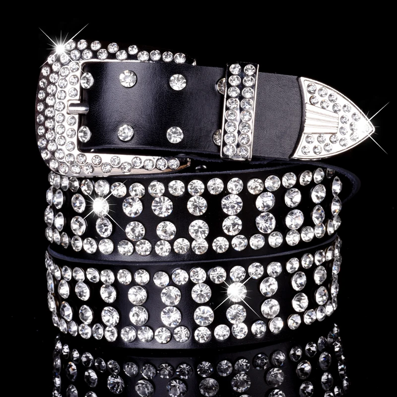 Ladies' belts diamonds fashion, Korean women diamond leather, wide