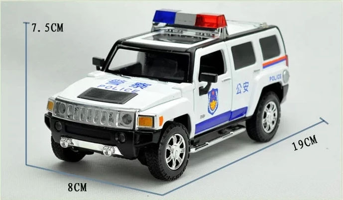 124 Alloy Diecast Police Car Model For Hummer  H3-11