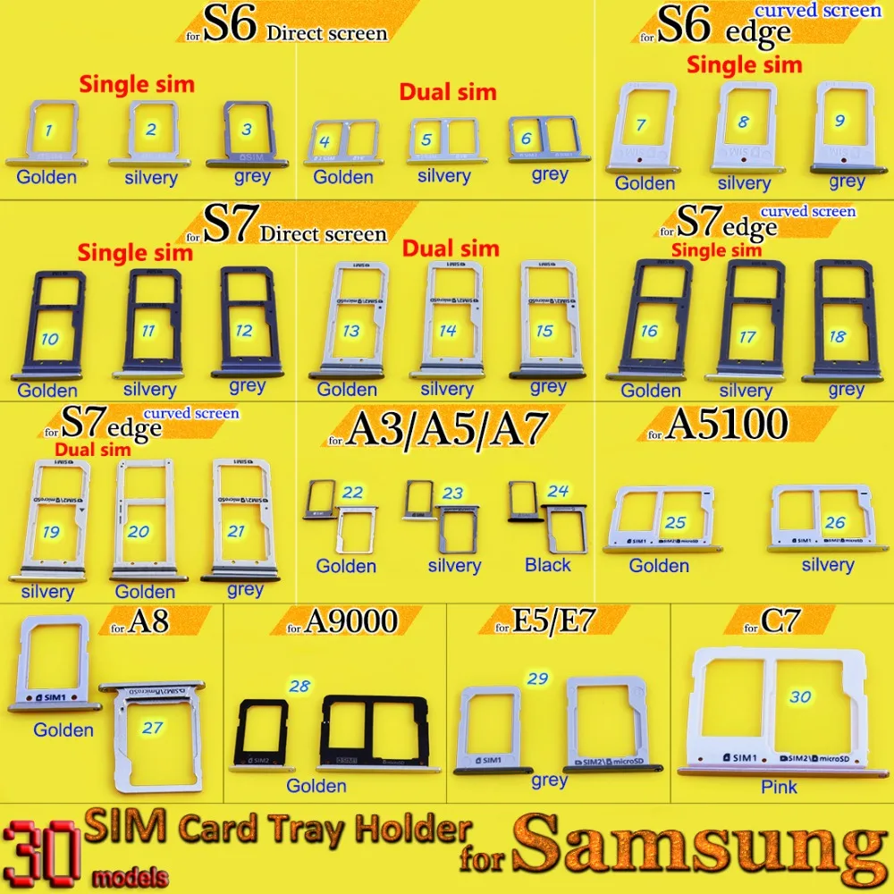 Для samsung S6 S6 edge S7 одиночный/двойной sim-карты лоток держатель Слот для samsung Galaxy S7 edge G935F Запасная часть