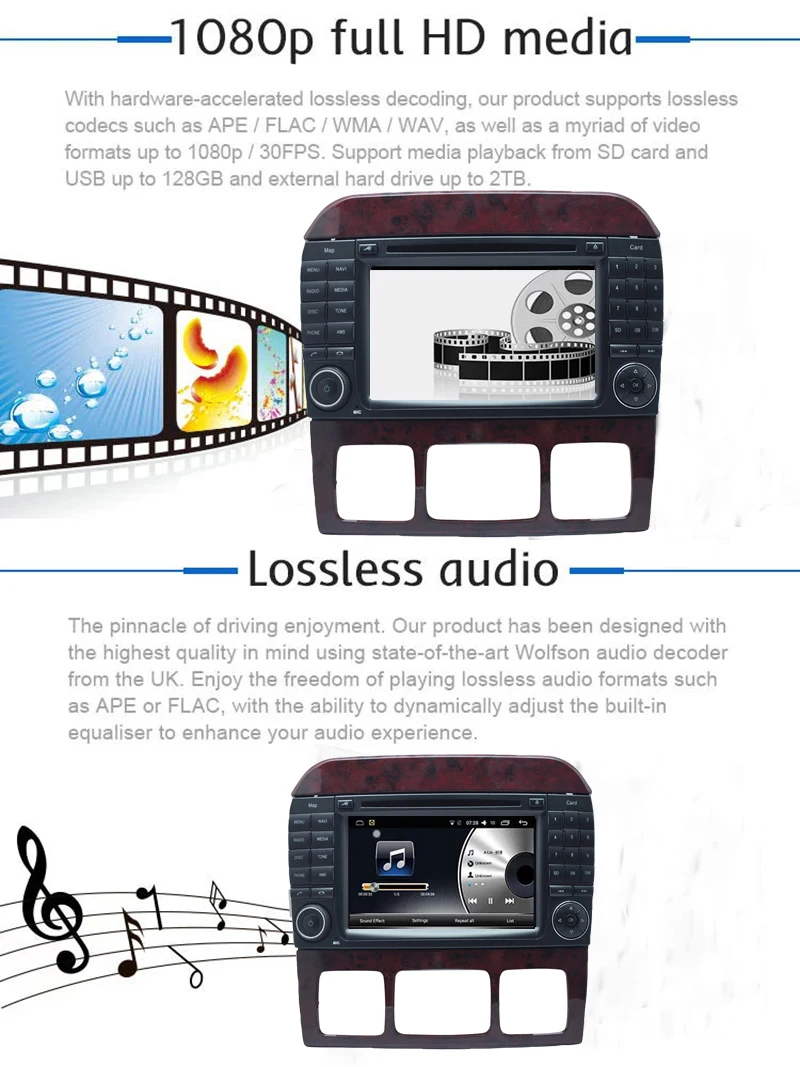Best Android 2Din 7inch DVD Car Audio Navigation System For Benz S W220 (1999-2006) Benz CL-W215(1998-2005) With Car Multimedia Playe 5