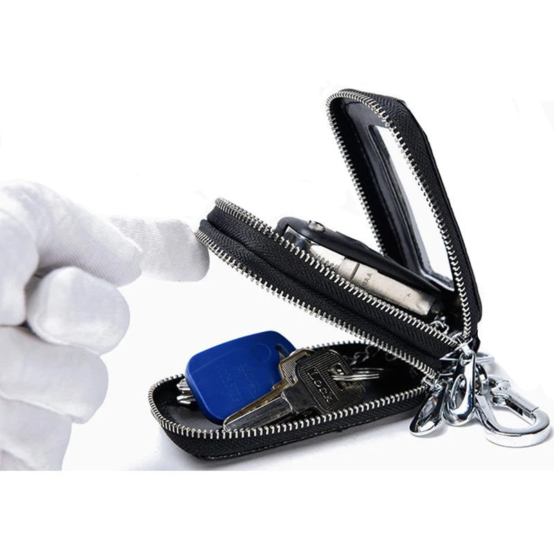 

Crocodile Pattern cow genuine leather High Quality double men women key organizer new fashion embossed Multifunction housekeeper