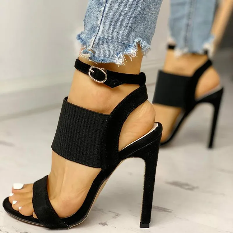 

2019 New Women Sandals 9cm Summer New Hot Female Fish Mouth Exposed Toe High-Heeled Sandals Ankle Strap Ladies Shoes