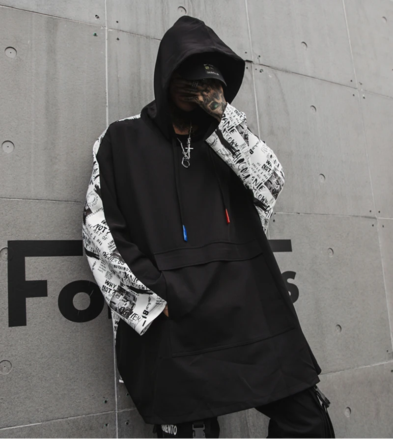 Red Long Hoodie Men Camouflage Print Patch Pullover Camo Hoodies Sweatshirts Male Hip Hop   (2)