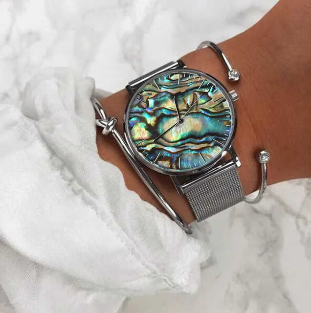 purelei abalone silver mesh
