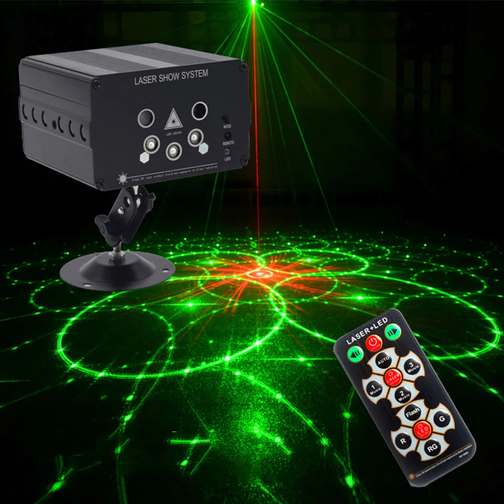 

2019 dj disco light 5 Holes 48 Patterns sound party lights LEDs Projector Mini Stage Disco Lamp