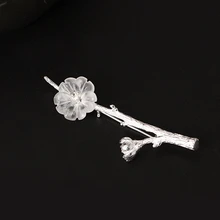Louleur 925 пробы серебряная брошь натуральный хрустальный цветок броши для женщин китайский стиль винтаж хорошее ювелирное изделие подарки