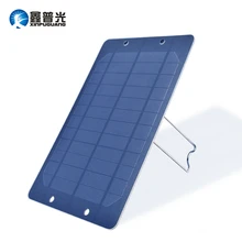 Xinpuguang 6W 6V Solar Panel Mono Cell Bracket Portable Charger for USB 5V 1A Output Mobile