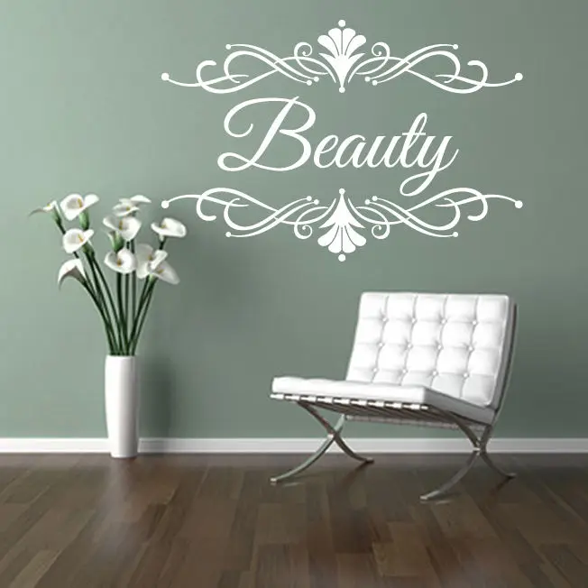 

Hair Beauty Salon Wall Sticker Beauty Personalised Text Salon Mural Wall Decals Vinyl Sticker Beauty Salon Hair Shop Wall Decor