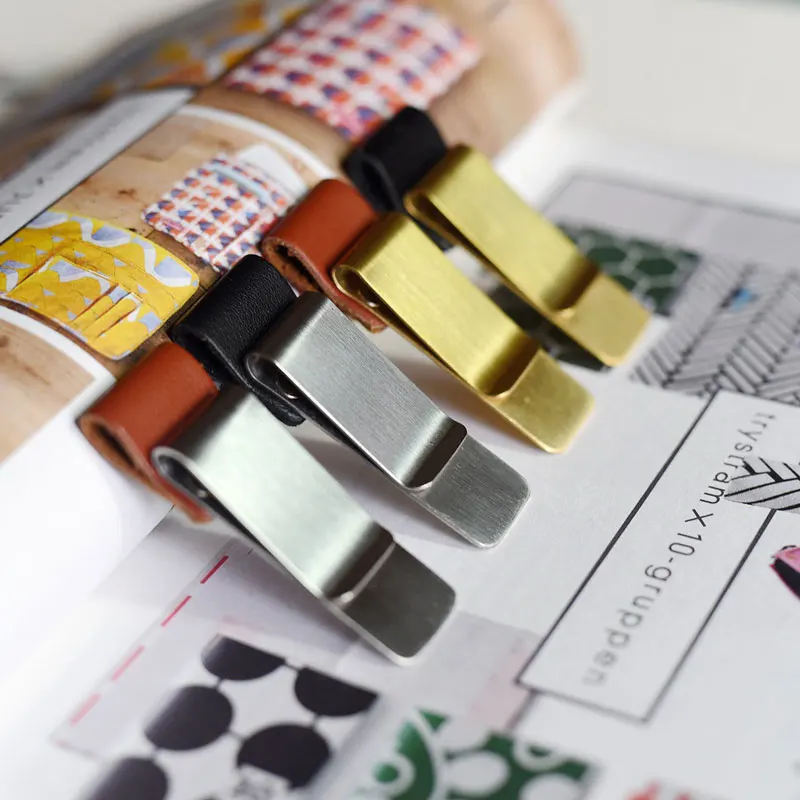 

1Pcs/set Creative Notebook Metal Penlop Holder Clip Genuine Leather Notebook Paper Folder Office School Supplies