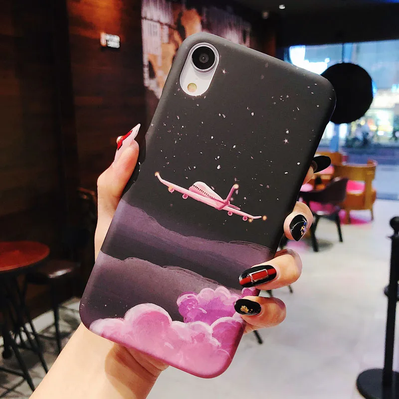 Moskado жесткий пластиковый чехол для телефона для iPhone X 11Pro XR XS Max 8 7 6 6s Plus PC задняя крышка мультфильм звездное небо Луна Ультратонкий чехол - Цвет: 7663