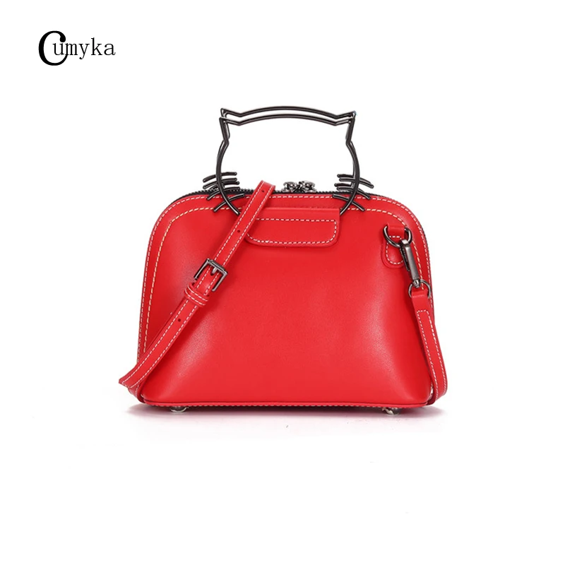 

Bags For Women 2019 Genuine Leather Handbag Small Ladies Crossbody Bag Shell Bag Shoulder Messenger Bag New Cat Handle CUMYKA