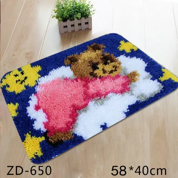 

ZD650 Ground Mat Cushion Latch Hook Kit Embroidery DIY Craft Cross Stitch Needlework Embroidery Counted Cross-Stitching Kit Set