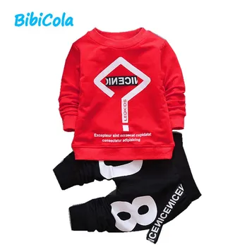 

BibiCola autumn baby boy clothing Set infant clothes set bebe sport suit 2pcs kids boys t-shirt top+pants toddler sets clothing
