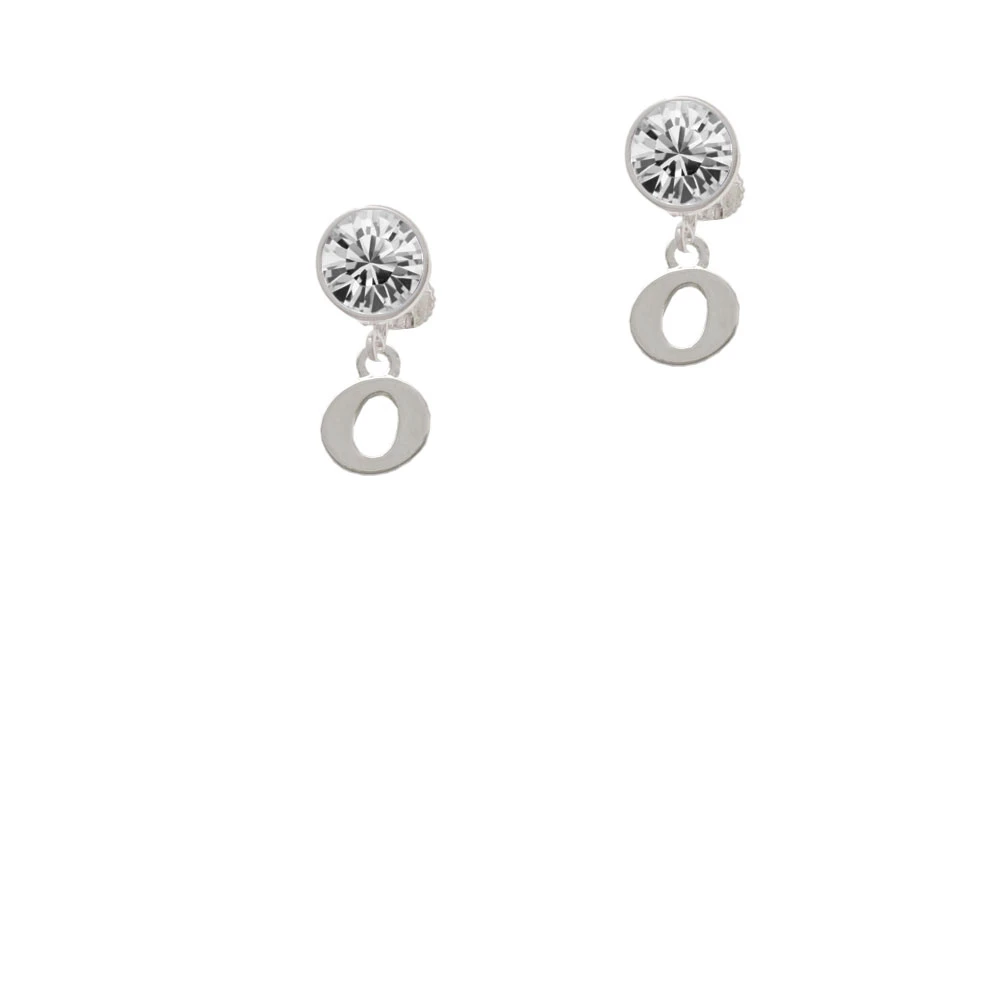 Small Initial - O - Crystal Clip On Earrings (1)