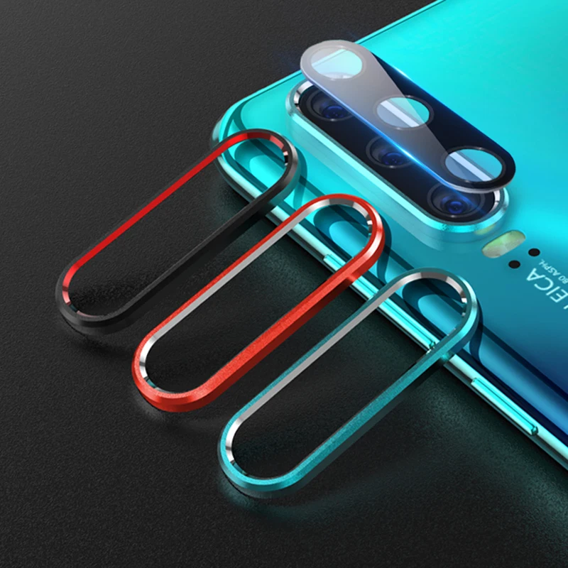 Защитный экран для объектива камеры Huawei P30 Pro + металлический защитный кольцевой