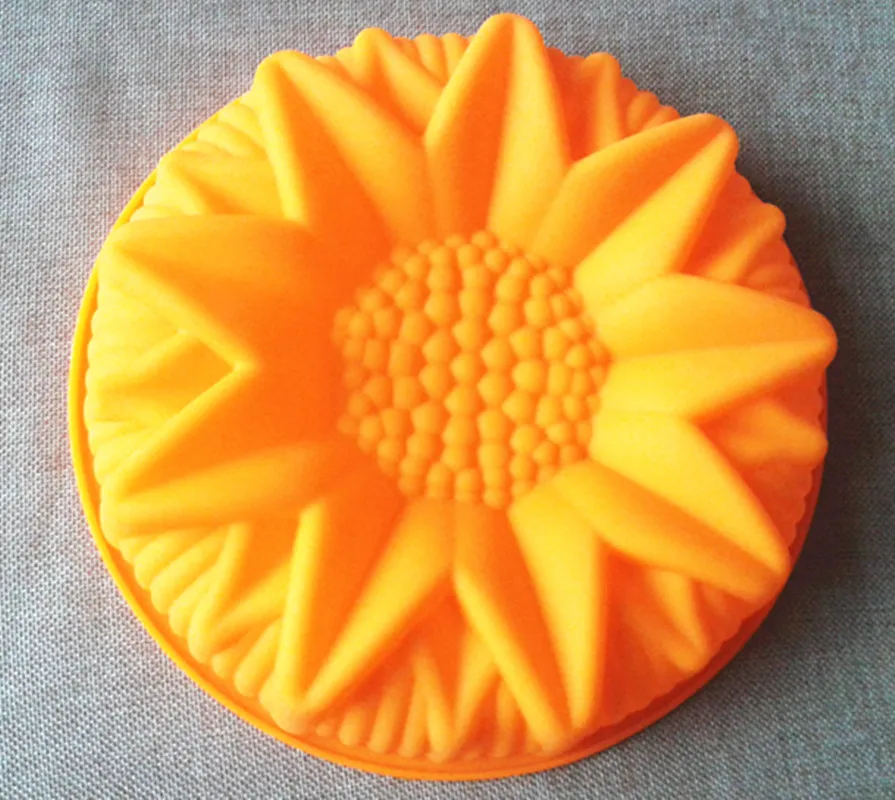 

XG014 Size 29*5cm Large Sunflower Shape Round Silicone Cake Pan Creative Cake Mold Kitchenware DIY Mold