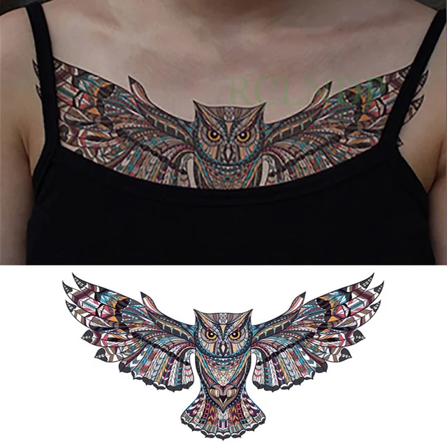 Étanche tatouage temporaire Autocollant lotus mandala fleur seins sur femmes de poitrine dos du