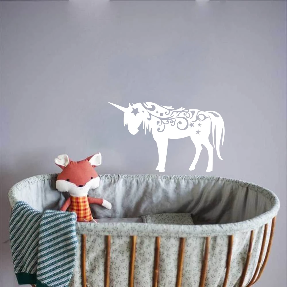 Magic Horse Wall Decal Home Art Carved Sticker Art Vinyl Wall Poster for Nursery Kids Bedroom