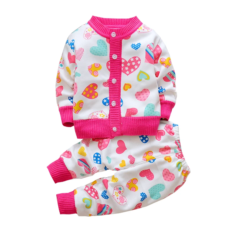 

BibiCola baby autumn winter clothes sets cute Cardigan for boys girls kids warm suit Jacket+pants 2pcs knits children sweaters