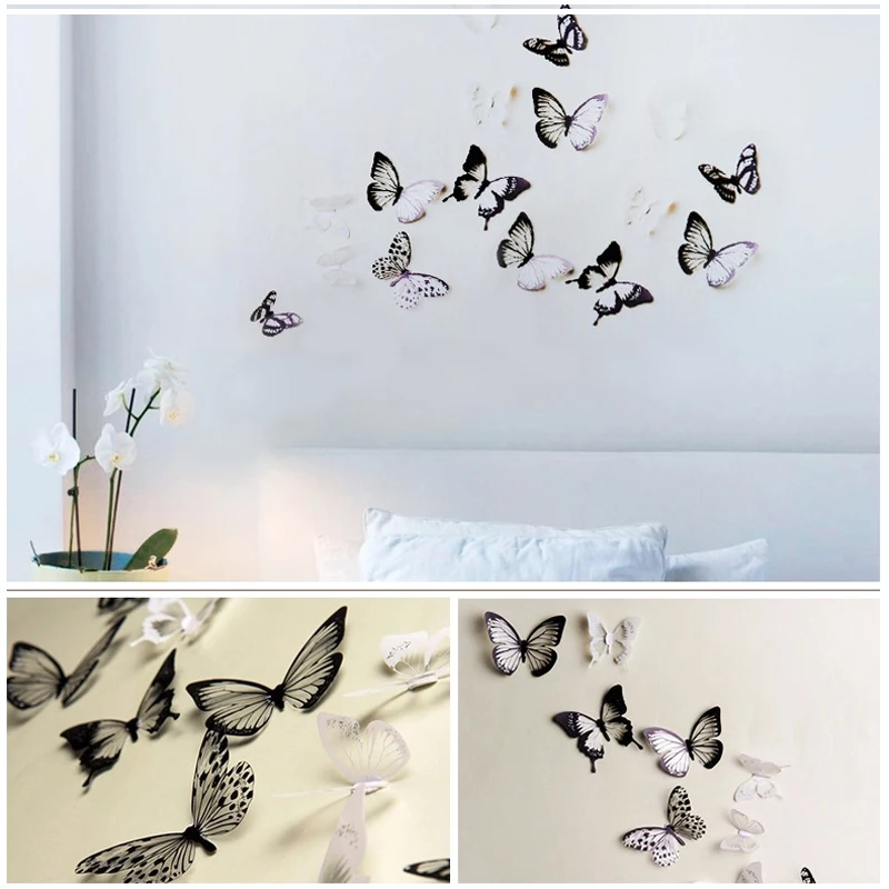 18 шт./компл. 3D стикер на стену с бабочками красивая бабочка для детской комнаты ТВ Наклейки на стены украшение дома на стену