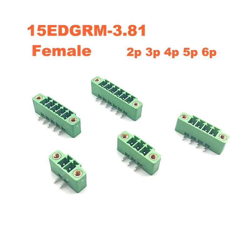 10 шт. Шаг 3 81 мм Прямоугольный 2 4 5 6P винт штекер в PCB клеммный блок штекер/гнездо