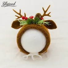 Ylsteed новорожденных съемки шапочки Детские фото реквизит Рождественская Детская шляпа Милая шапка с оленями аксессуары для фотографирования новорожденных Рождественский подарок