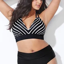 Бикини с высокой талией размера плюс, купальник для женщин, Холтер, пуш-ап, два предмета, купальный костюм, Большой размер, пляжная одежда, танкини, винтажный, большой размер