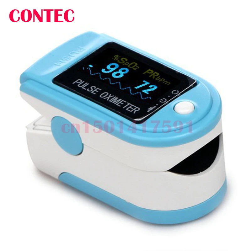 Buy CMS50D Cheap Sky Blue Fingertip Pulse Oximeter