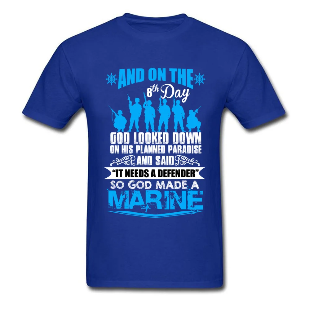 IT NEEDS A DEFENDER Crewneck Tshirts Summer Fall Tops Shirt Short Sleeve Rife Pure Cotton Normal T-shirts Printing Men IT NEEDS A DEFENDER blue