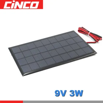 

9 V 3 W extend wire Solar Panel Polycrystalline Silicon DIY Battery Charger Small Mini Solar Cell cable toy 9V 3W Volt Watt