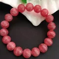 10 мм натуральный Родохрозит драгоценный камень кристалл круглый стрейч талисманы браслеты для женщин