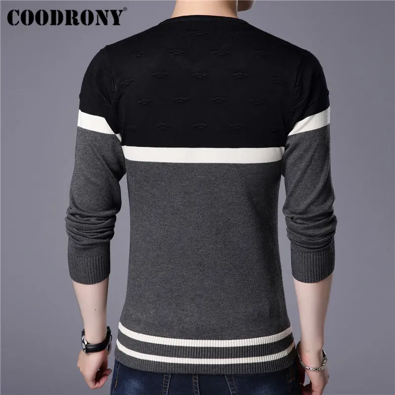 COODRONY 2019 Spring Autumn Cotton Sweater Men Knitwear Shirt Mens Cashmere Sweaters Pull Homme Casual V-Neck Pullover Men 91014
