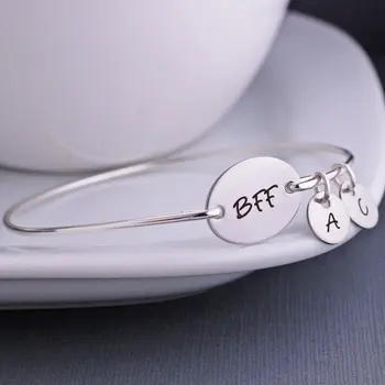 

BFF Bracelet, Personalized Friendship Bracelet, Silver color BFF Jewelry, BFF for Adults, Best Friends Forever YP3762