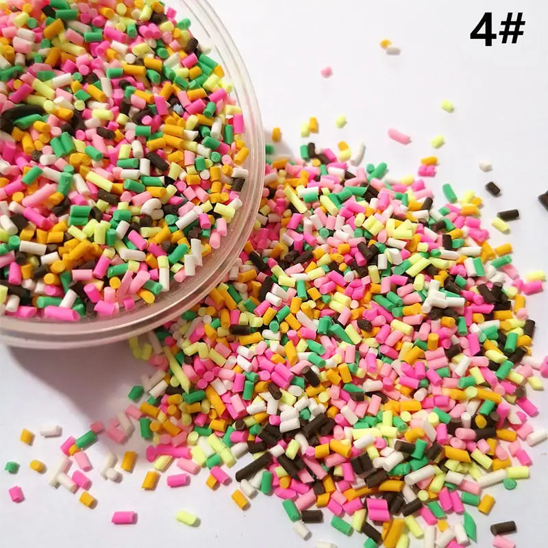 100g Mixed Color Clay Chocolate Sprinkles Heart Shaped DIY Parts Fake Cake Decorating Polymer Clay Sweets Deco Decoration 