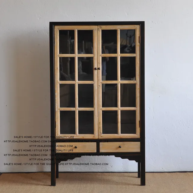 French Country Antique Furniture / Glass Mosaic Color Two Bookcase French country antique furniture / glass mosaic color two bookcase / wardrobe / Showcase - French Country Antique Furniture / Glass Mosaic Color Two Bookcase