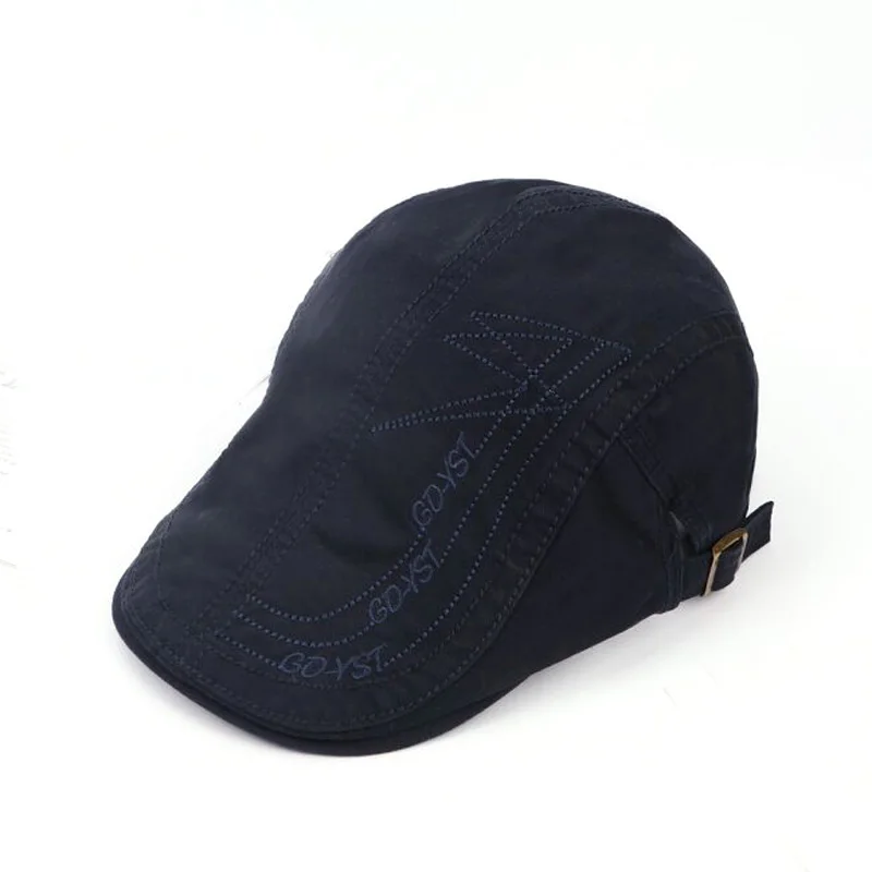 navy blue XEONGKVI модные береты чистого цвета с вышивкой кепки с козырьками весна осень бренд Snapback хлопковые шапки для мужчин Кепка с козырьком каскетка - Цвет: navy blue