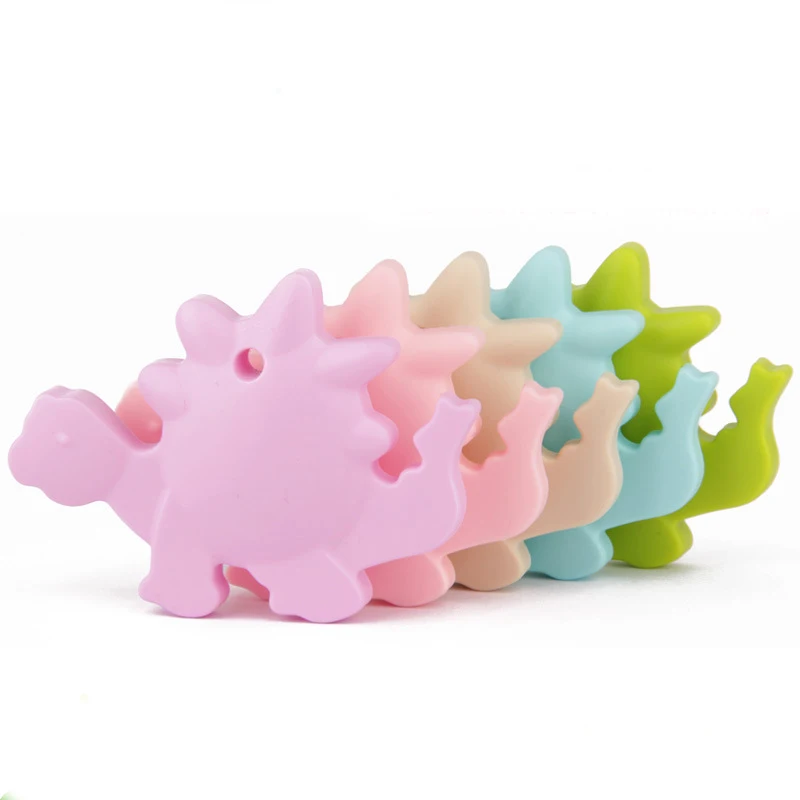 Bpa Free Cute Dinosaur Silicone Baby Teether Pendant Teething Necklace Dragon 