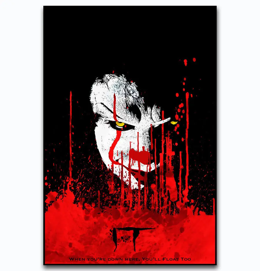 IT Movie PennyWise Stephen King Hot New Horror 3-Silk Art Poster Wall Sicker Decoration Gift