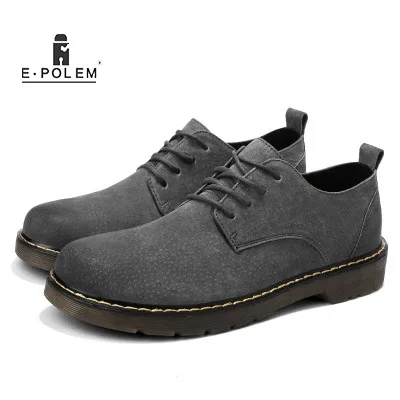 

2018 Autumn And Winter New Trend Men's Leather Pigskin Shoes Boots Fashion England Low To Help Tie Casual Shoes Men