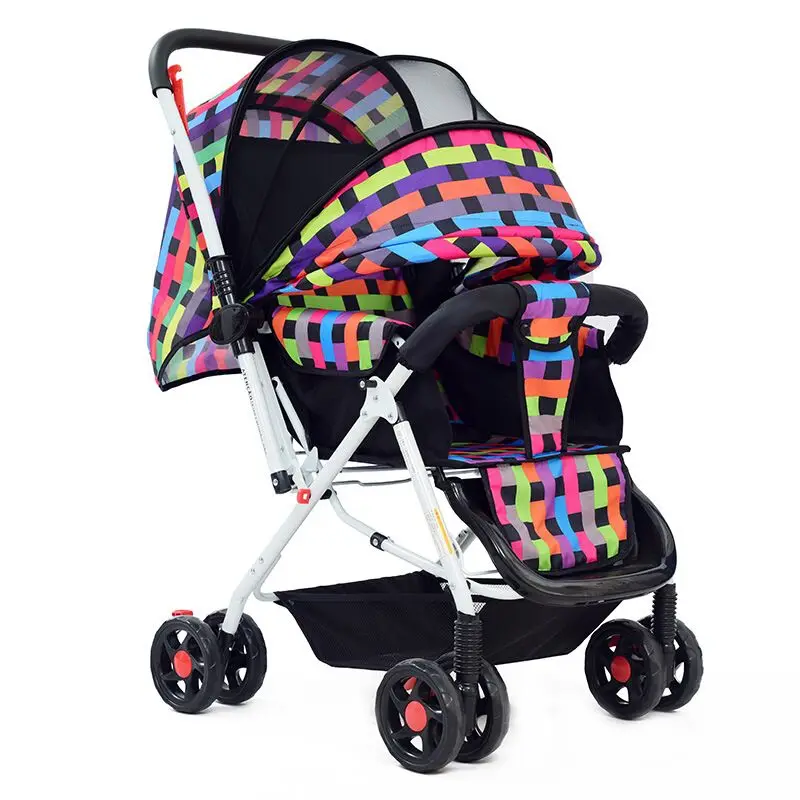 

Super light folding lying baby stroller newborn two-way pushing baby trolley children umbrella cart oxford four wheels stroller
