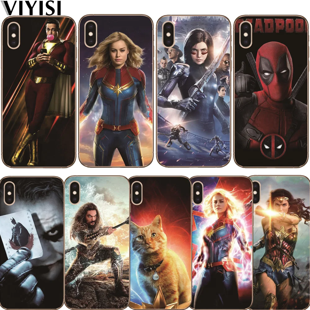 Luxury Captain Marvel DC Alita Joker Shazam Deadpool Phone