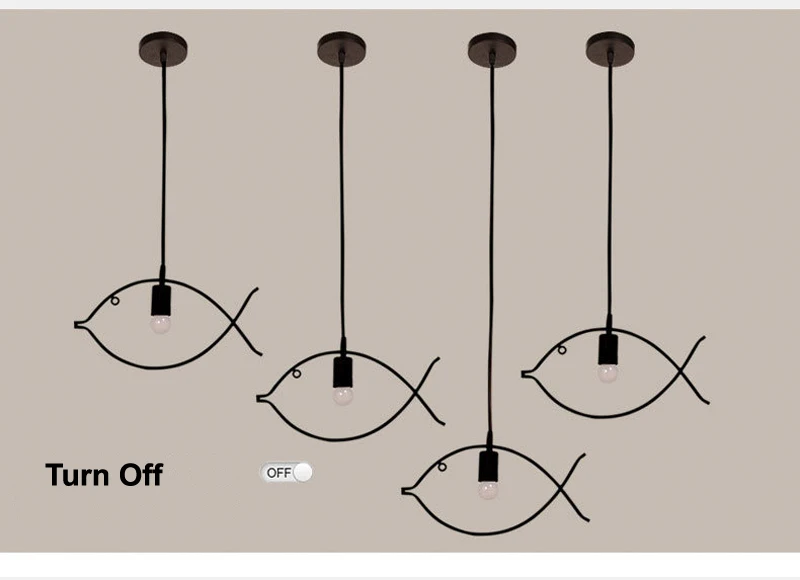 Подвесные светильники лестница света рыбы Форма современный Loft огни Освещение в помещении Спальня Кафе Ресторан подвесной светильник для