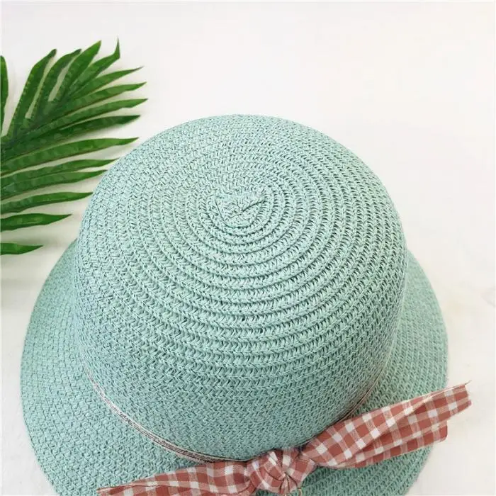 New Children Bag Straw Hat Set Hand-woven Bow Single Shoulder Bag Sun Straw Hats LMH66