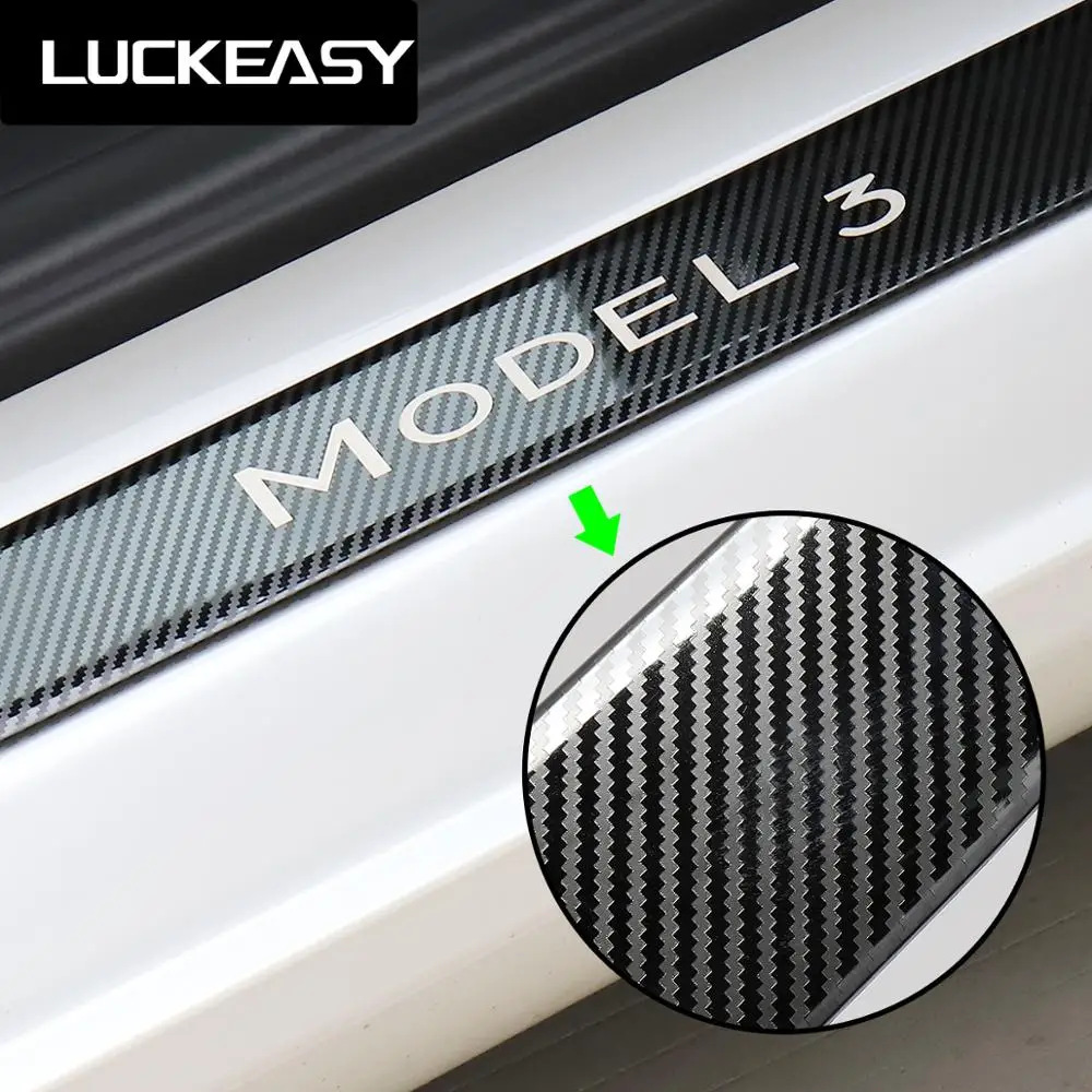 Протектор на порог передней двери LUCKEASY для Tesla Model 3 2017 2019 отделочная панель
