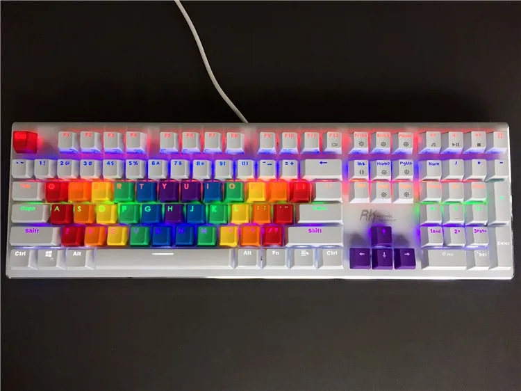 Новое поступление PBT 37 ключ Double shot Rainbow OEM MX переключатели Keycaps подсветка колпачки для проводной USB механическая клавиатура