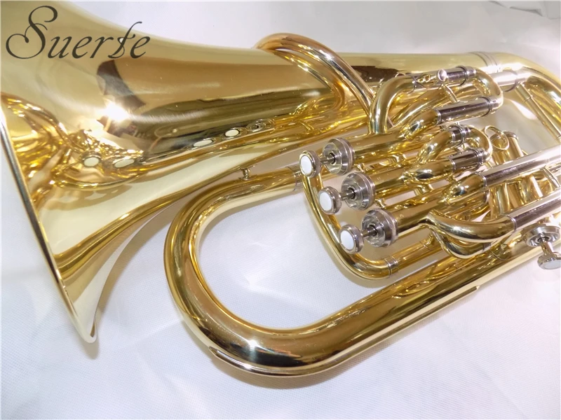 Bb Euphonium с чехлом из АБС 3 + 1 четыре поршня латунный лак музыкальные