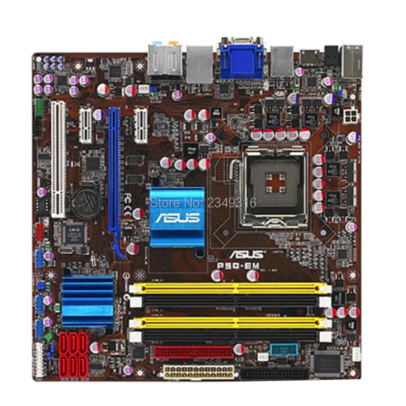 Для ASUS P5Q-EM б/у Оригинал материнская плата разъем LGA 775 DDR2 G45 рабочего Материнская |